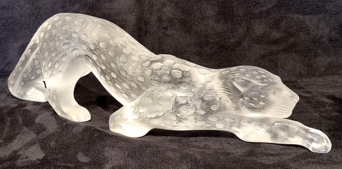 Lalique Marie Claude Panther Zeila Large Model Crystal -photo-2