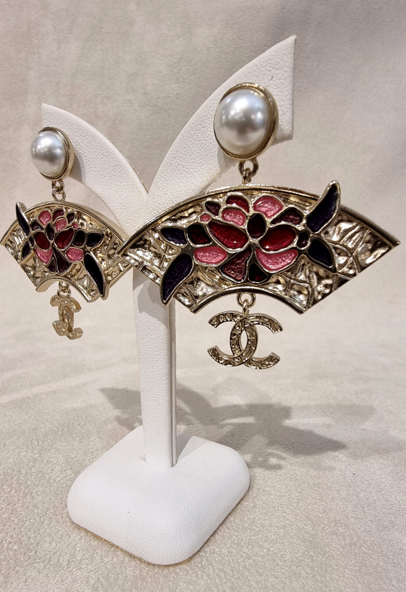 CHANEL Paire de boucles d'oreilles pendants-photo-3