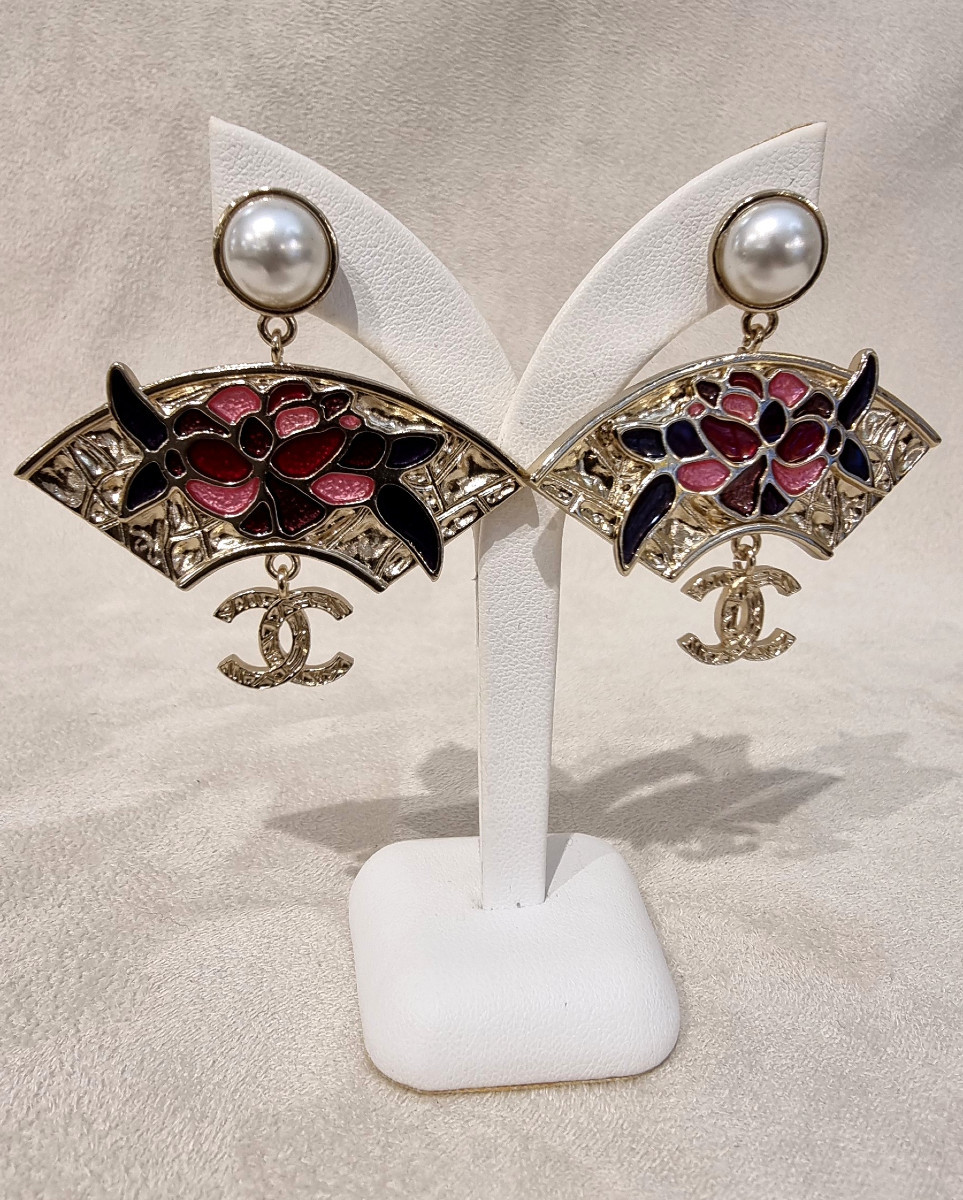 CHANEL Paire de boucles d'oreilles pendants-photo-3