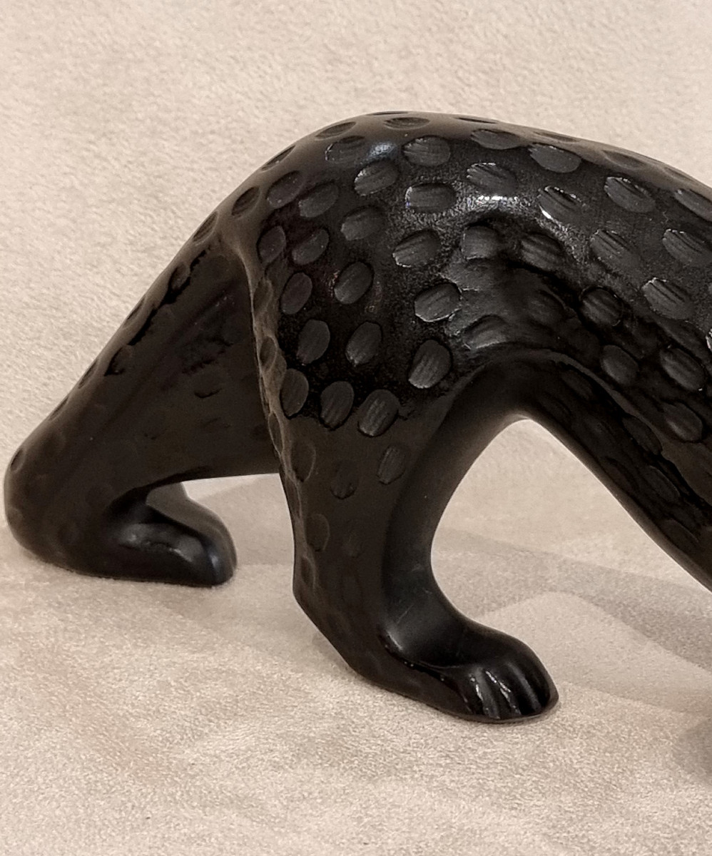 Lalique Marie Claude Panthère Zeila Grand Modèle Cristal Noir-photo-3