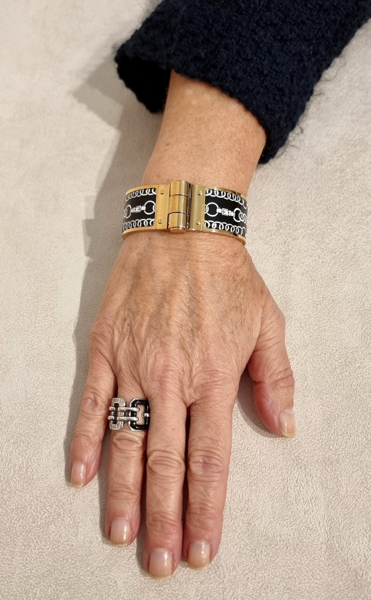 Hermès Gold-plated And Enamel Hinge Bracelet -photo-2