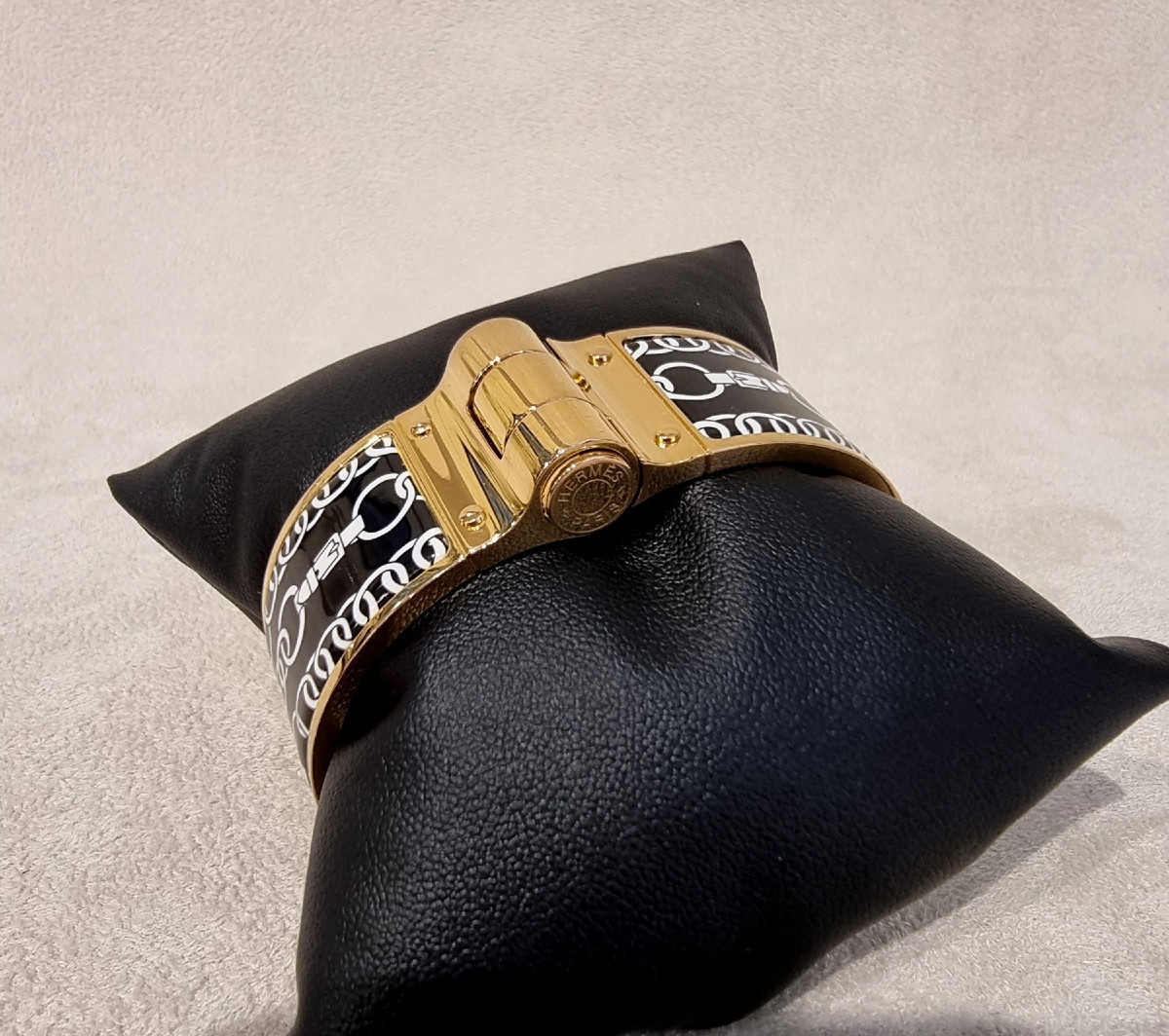 Hermès Gold-plated And Enamel Hinge Bracelet -photo-4
