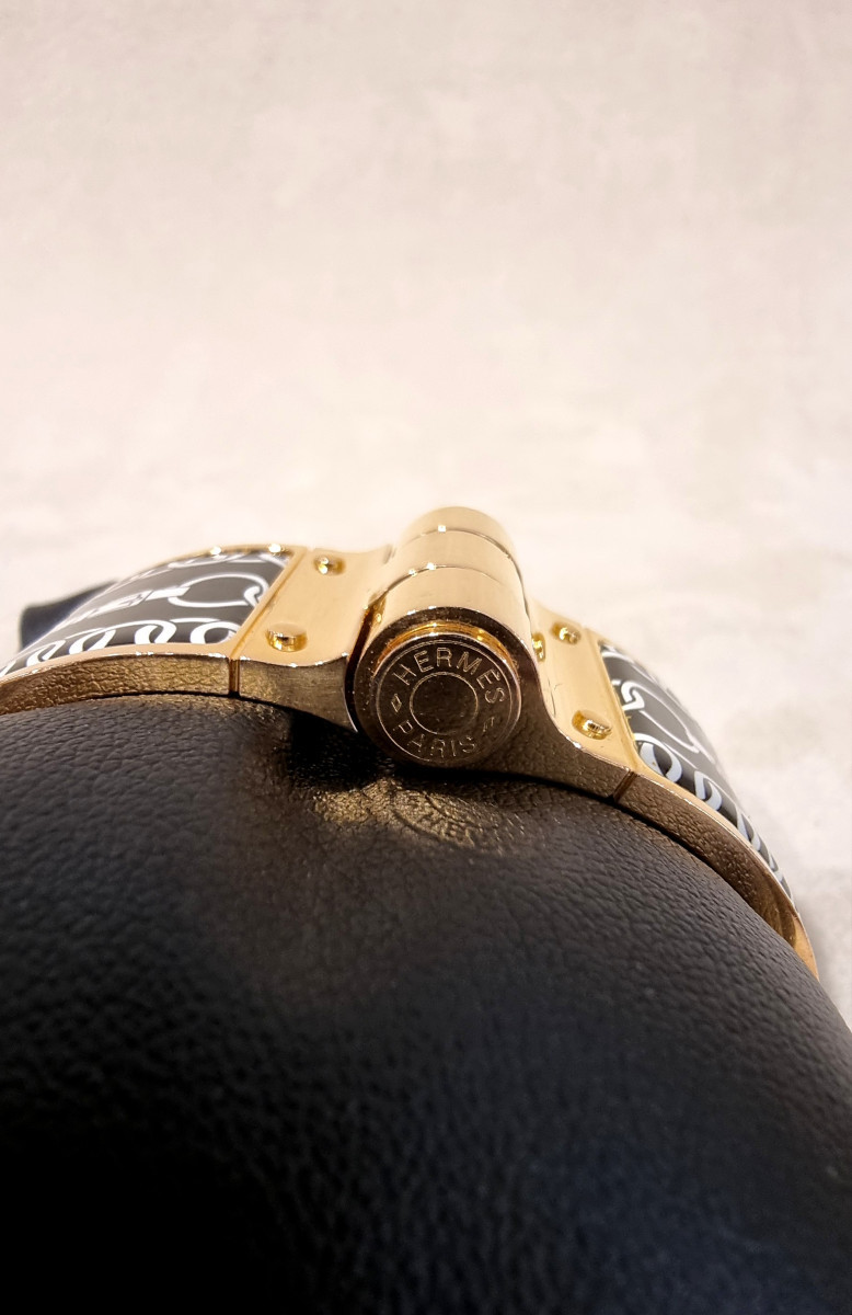 Hermès Gold-plated And Enamel Hinge Bracelet -photo-2