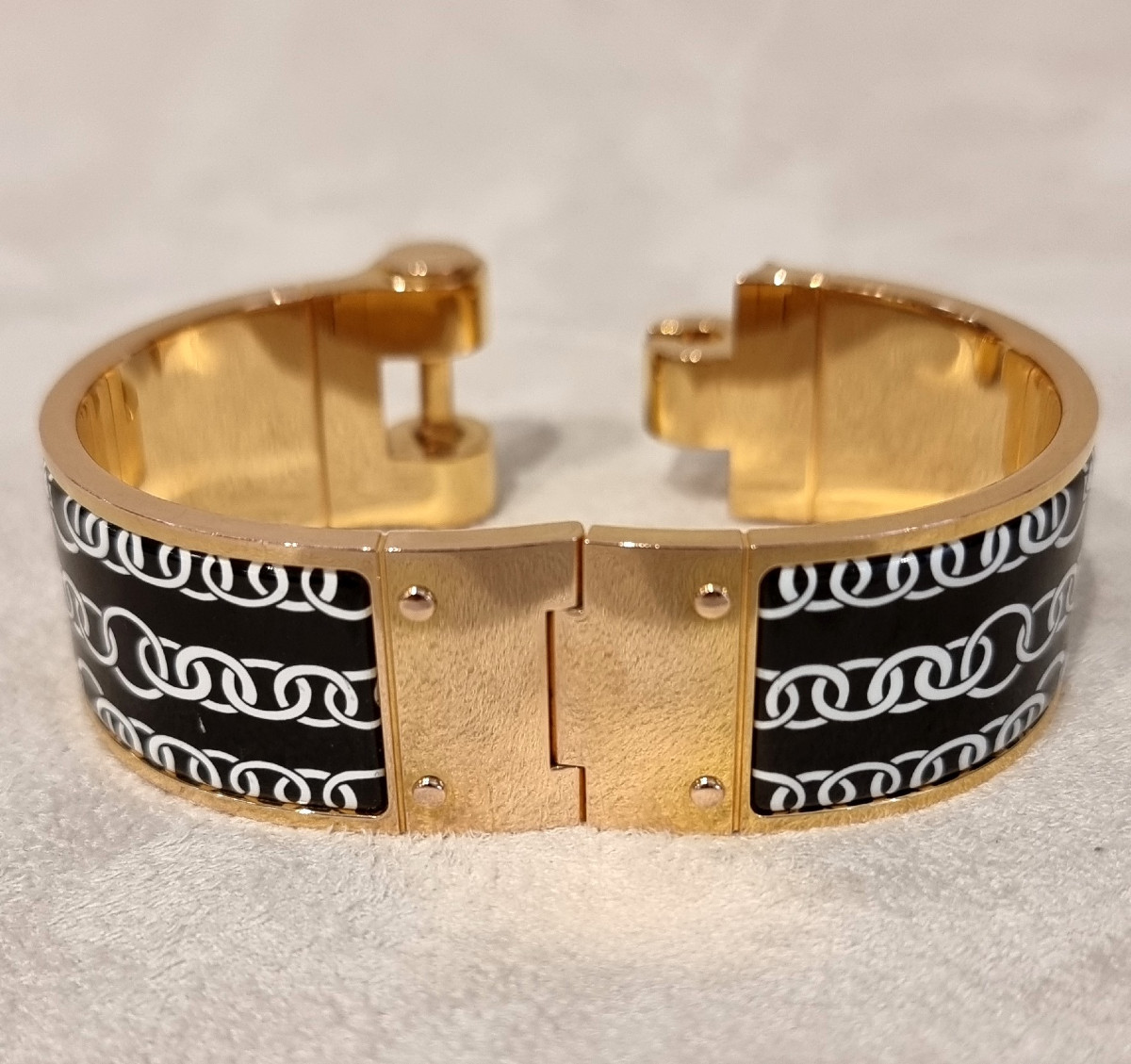 Hermès Gold-plated And Enamel Hinge Bracelet -photo-4