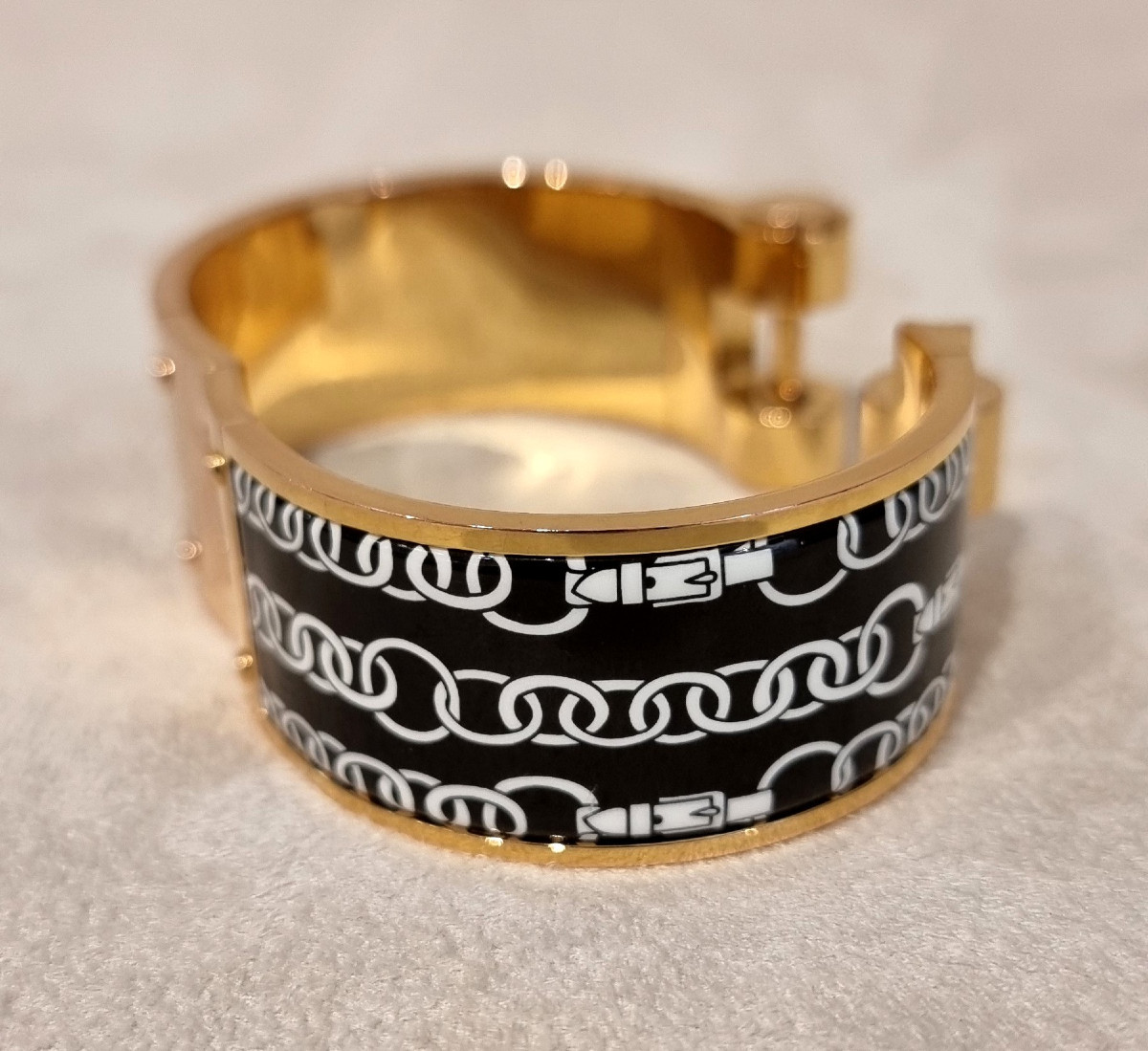 Hermès Gold-plated And Enamel Hinge Bracelet -photo-5