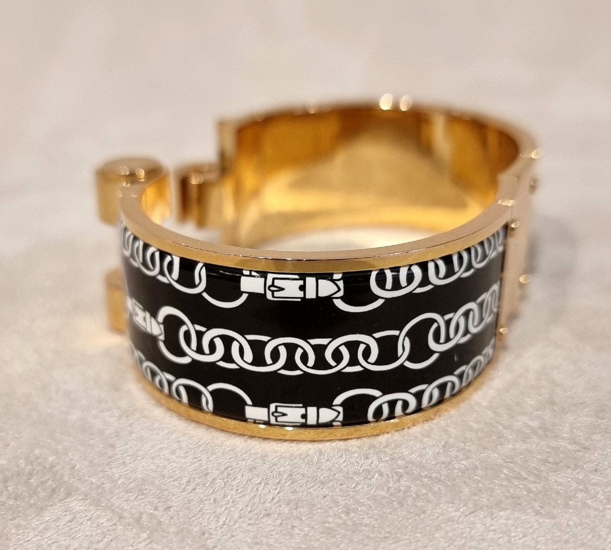 Hermès Gold-plated And Enamel Hinge Bracelet -photo-6