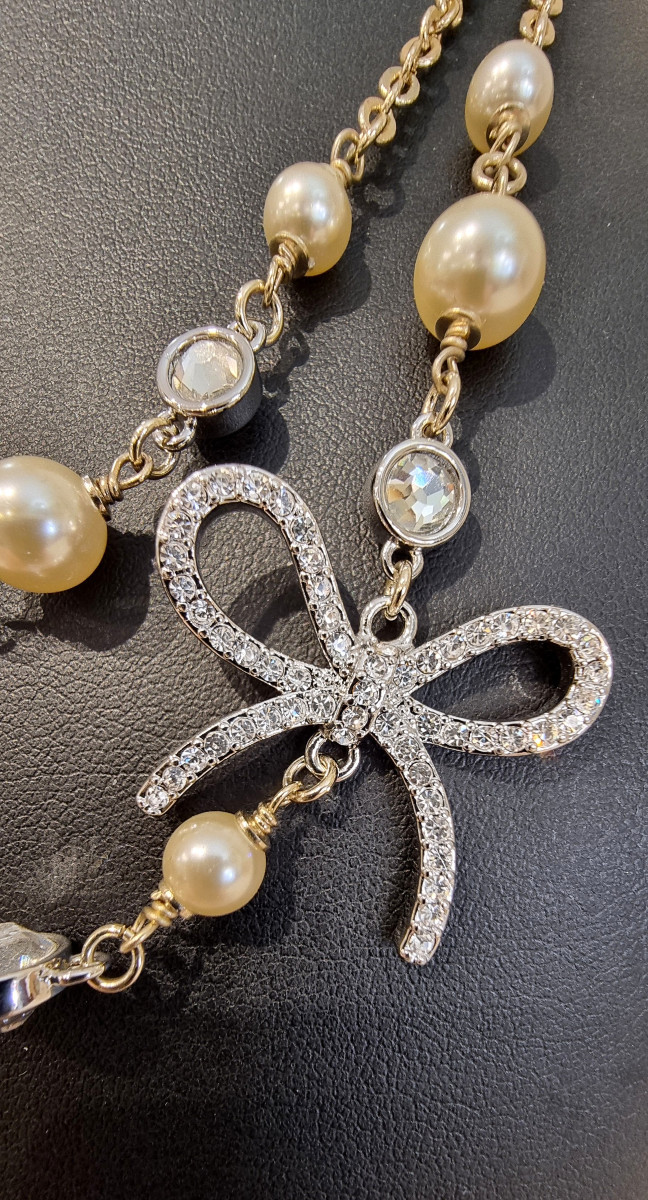 Chanel Collier Sautoir Perles & Cristal -photo-3
