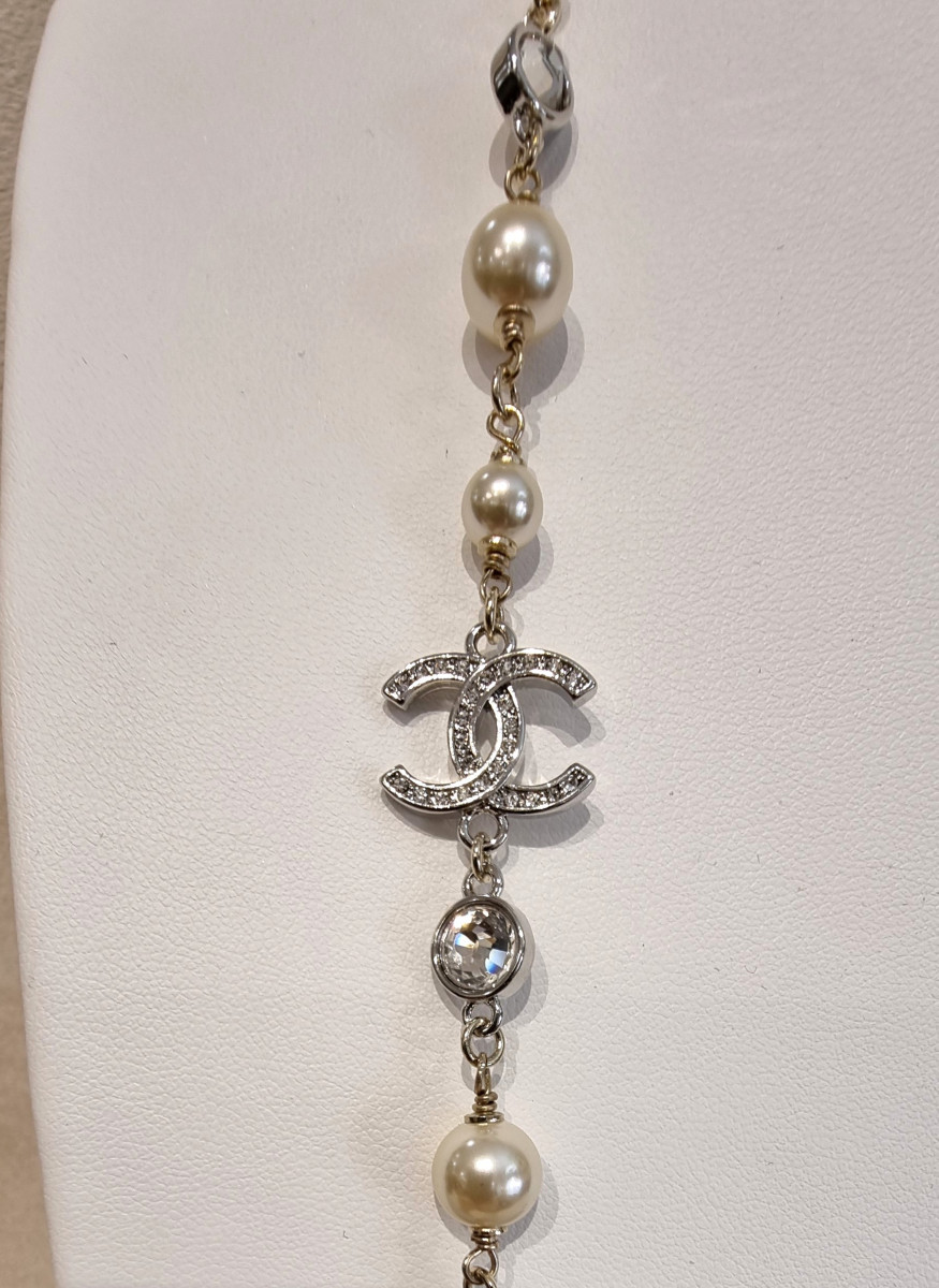 Chanel Collier Sautoir Perles & Cristal -photo-3