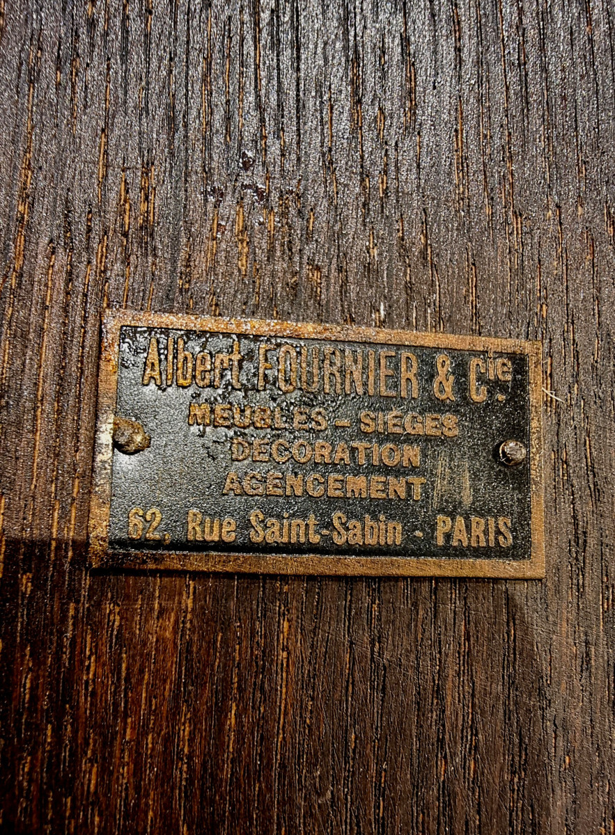 ALBERT FOURNIER & Cie Table Guéridon en Placage D'Ebène de Macassar Art-Déco 1930-photo-5