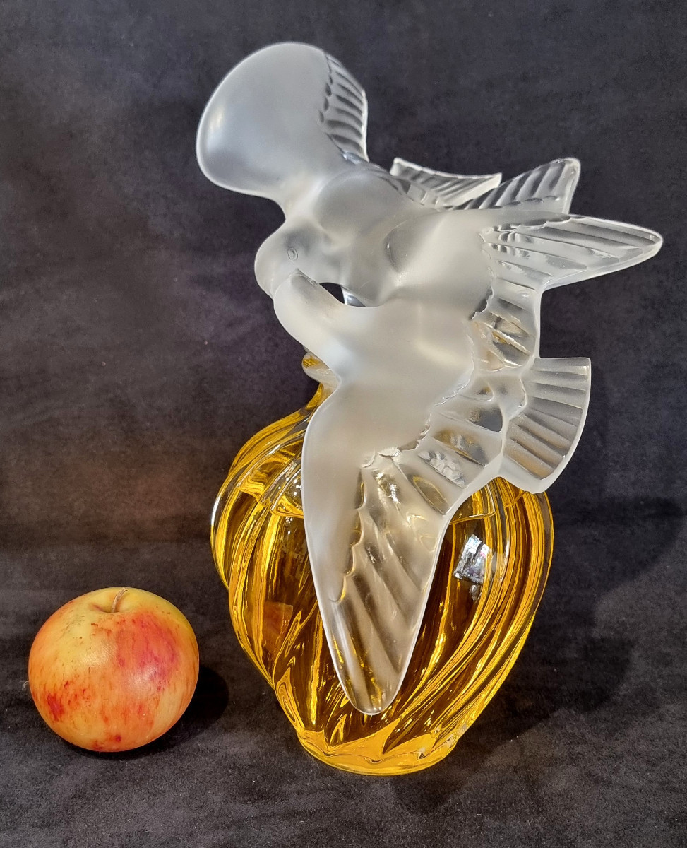 Marc LALIQUE & Nina Ricci Flacon à Parfum Géant Cristal L'Air Du Temps  -photo-2