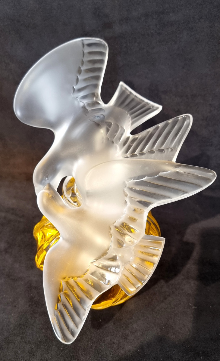 Marc LALIQUE & Nina Ricci Flacon à Parfum Géant Cristal L'Air Du Temps  -photo-3