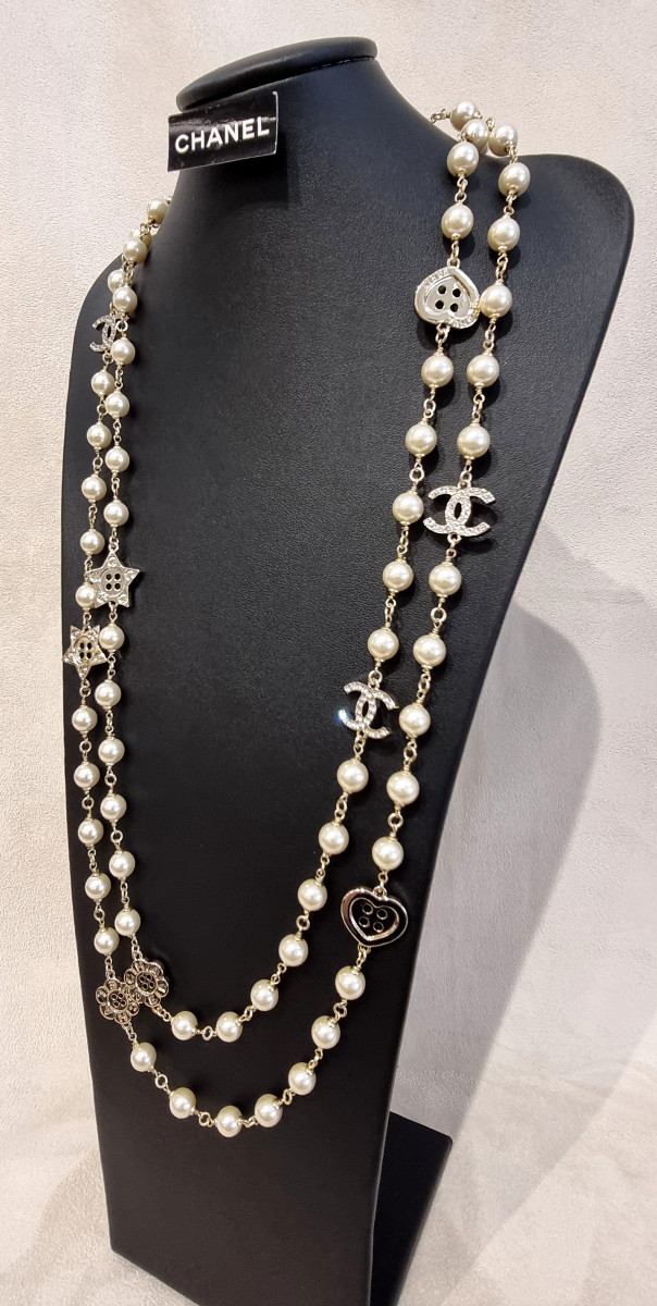 CHANEL LONG COLLIER SAUTOIR Perles Etoiles Double CC-photo-2
