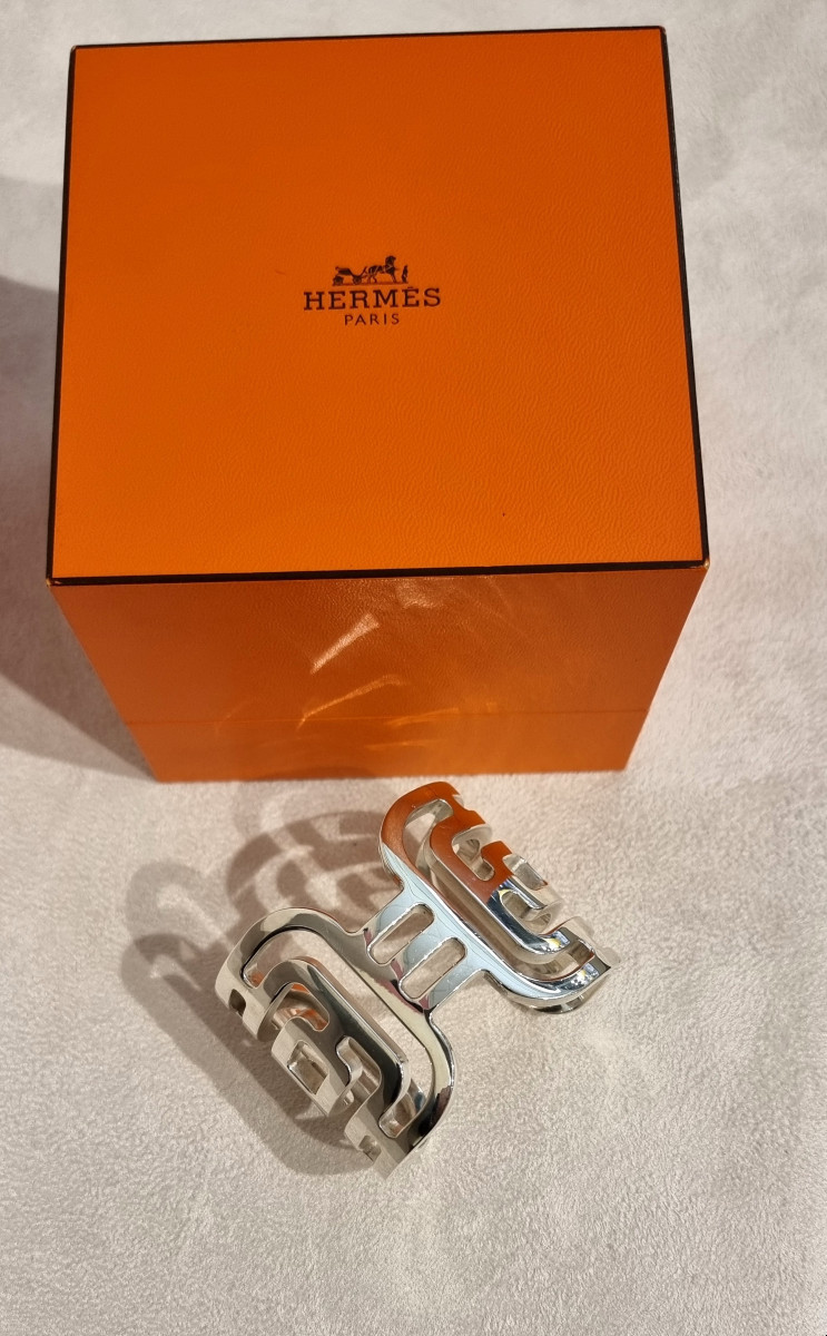 Hermès Arcane Cuff Bracelet In Silver-photo-1