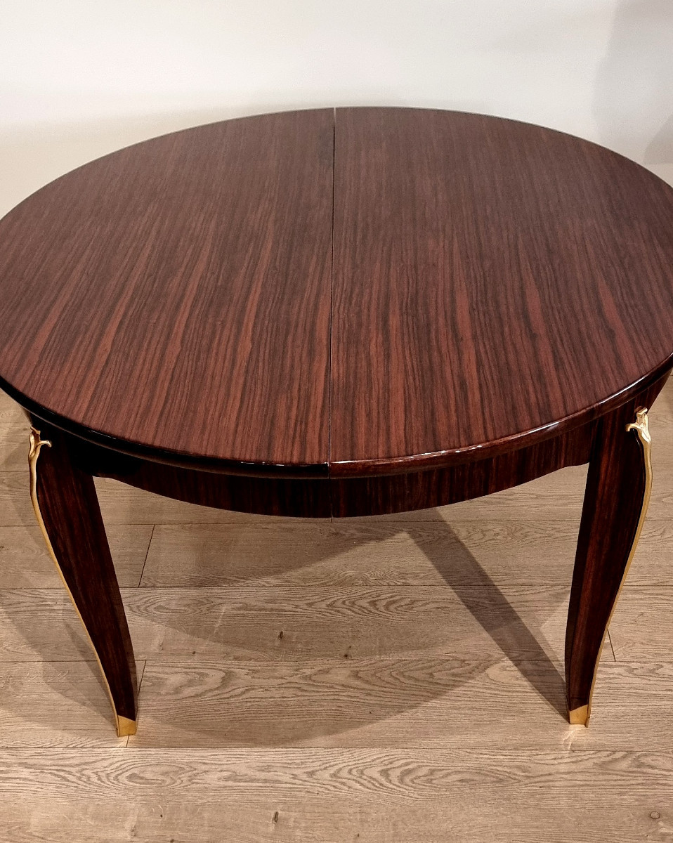 Jules Leleu Table  de salle à manger à Allonges  en Placage de  Palissandre Circa 1940 -photo-2