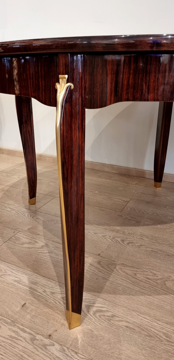 Jules Leleu Table  de salle à manger à Allonges  en Placage de  Palissandre Circa 1940 -photo-4