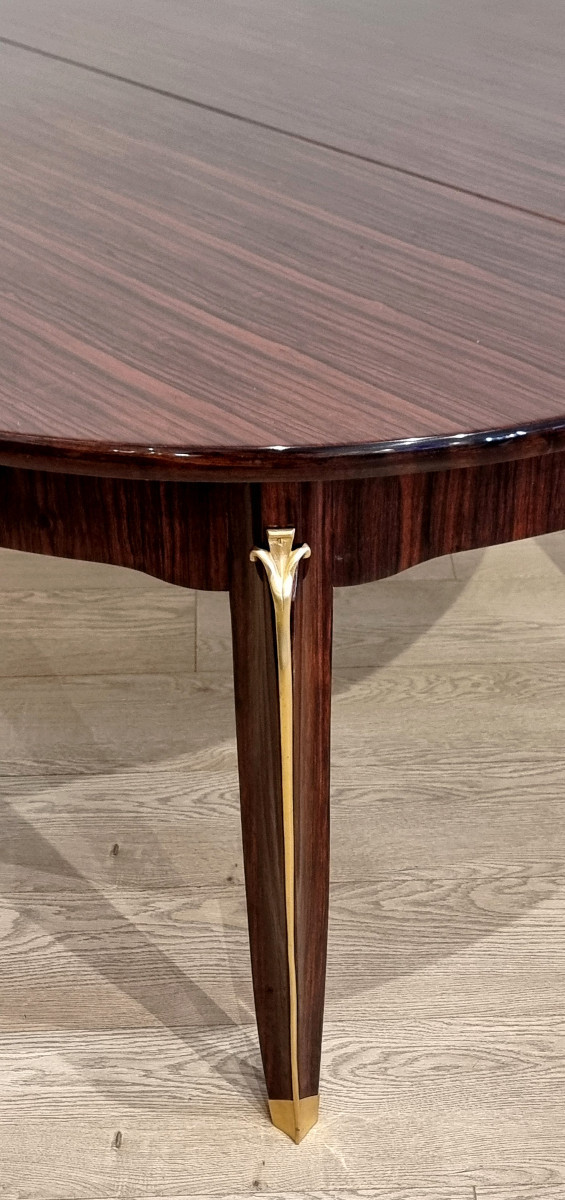 Jules Leleu Table  de salle à manger à Allonges  en Placage de  Palissandre Circa 1940 -photo-6