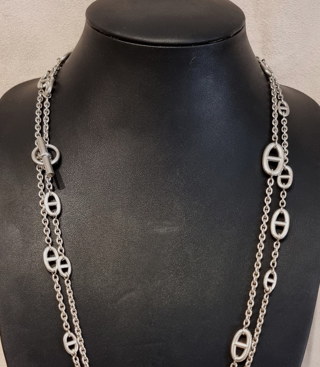 Hermès  Important  Necklace model Farandole In Silver 160cm -photo-2