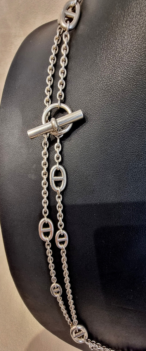 Hermès  Important  Necklace model Farandole In Silver 160cm -photo-3