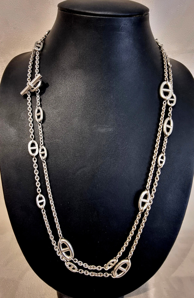 Hermès  Important  Necklace model Farandole In Silver 160cm -photo-4