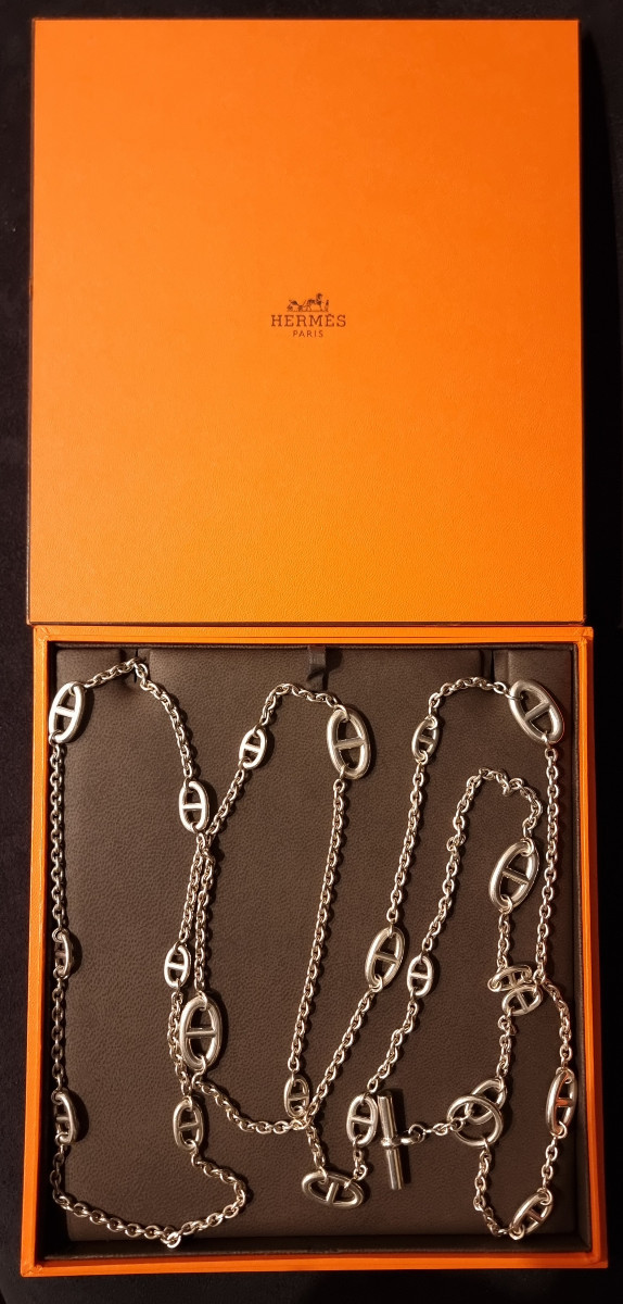 Hermès  Important  Necklace model Farandole In Silver 160cm -photo-3