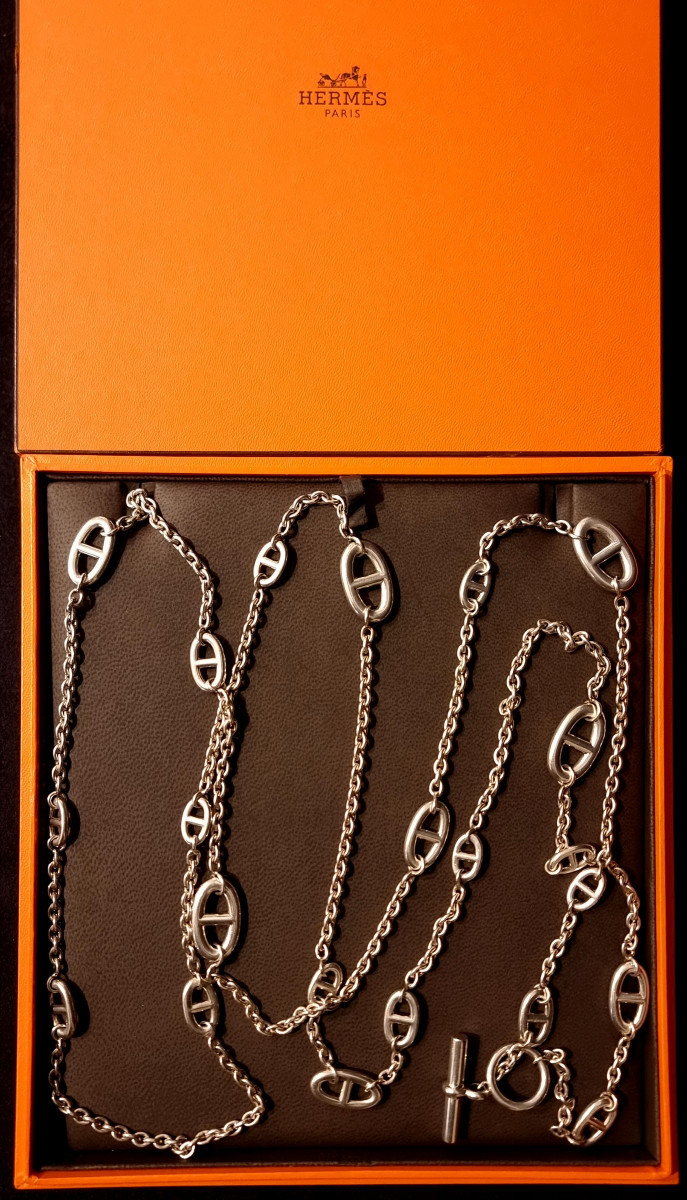 Hermès  Important  Necklace model Farandole In Silver 160cm -photo-6
