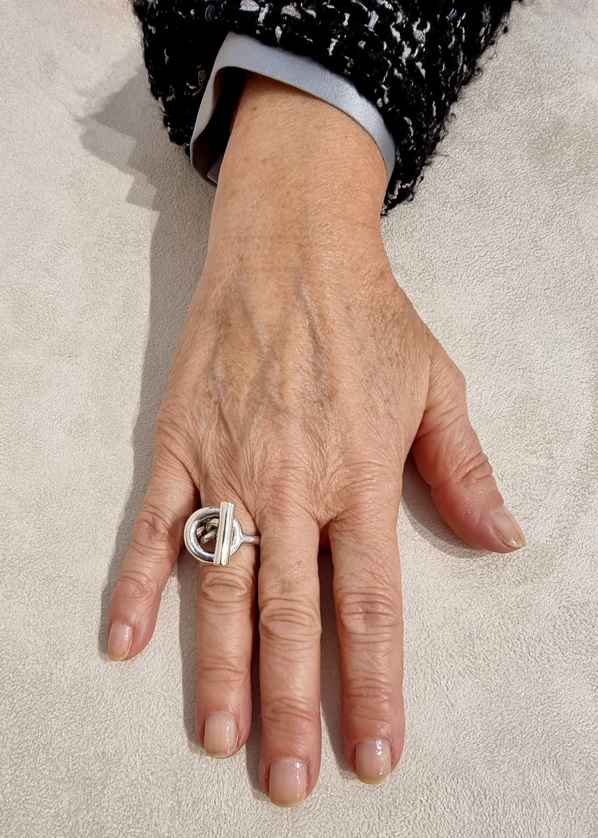 Hermès Croisette Ring In 925 Sterling Silver -photo-2