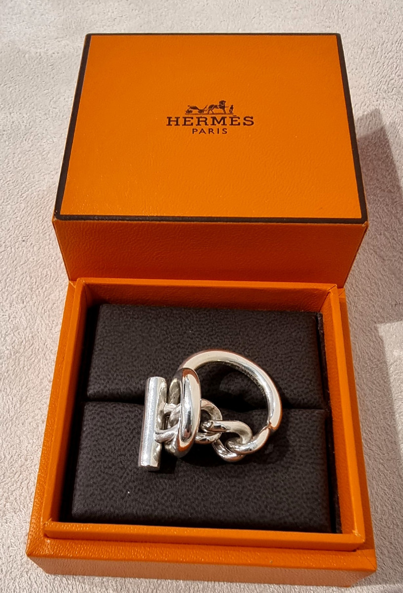 Hermès Croisette Ring In 925 Sterling Silver -photo-3