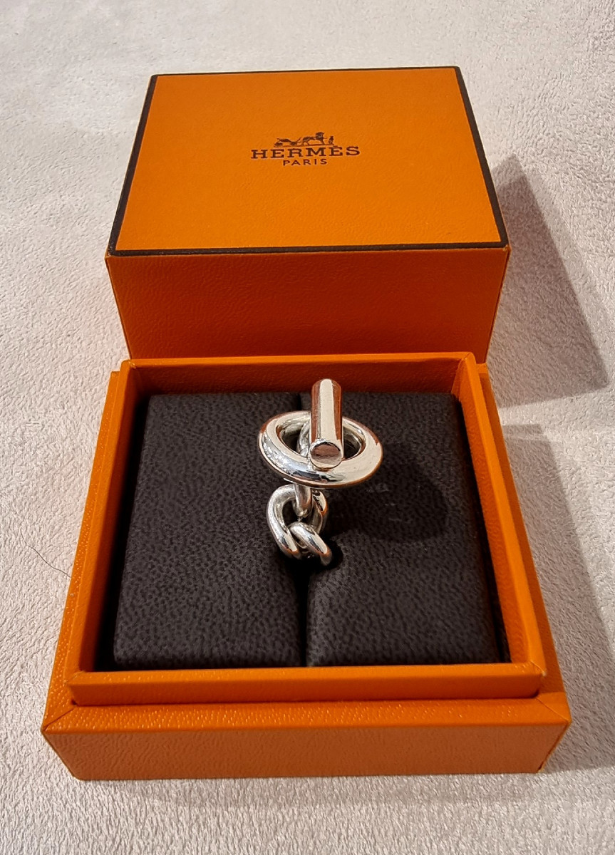Hermès Croisette Ring In 925 Sterling Silver -photo-4