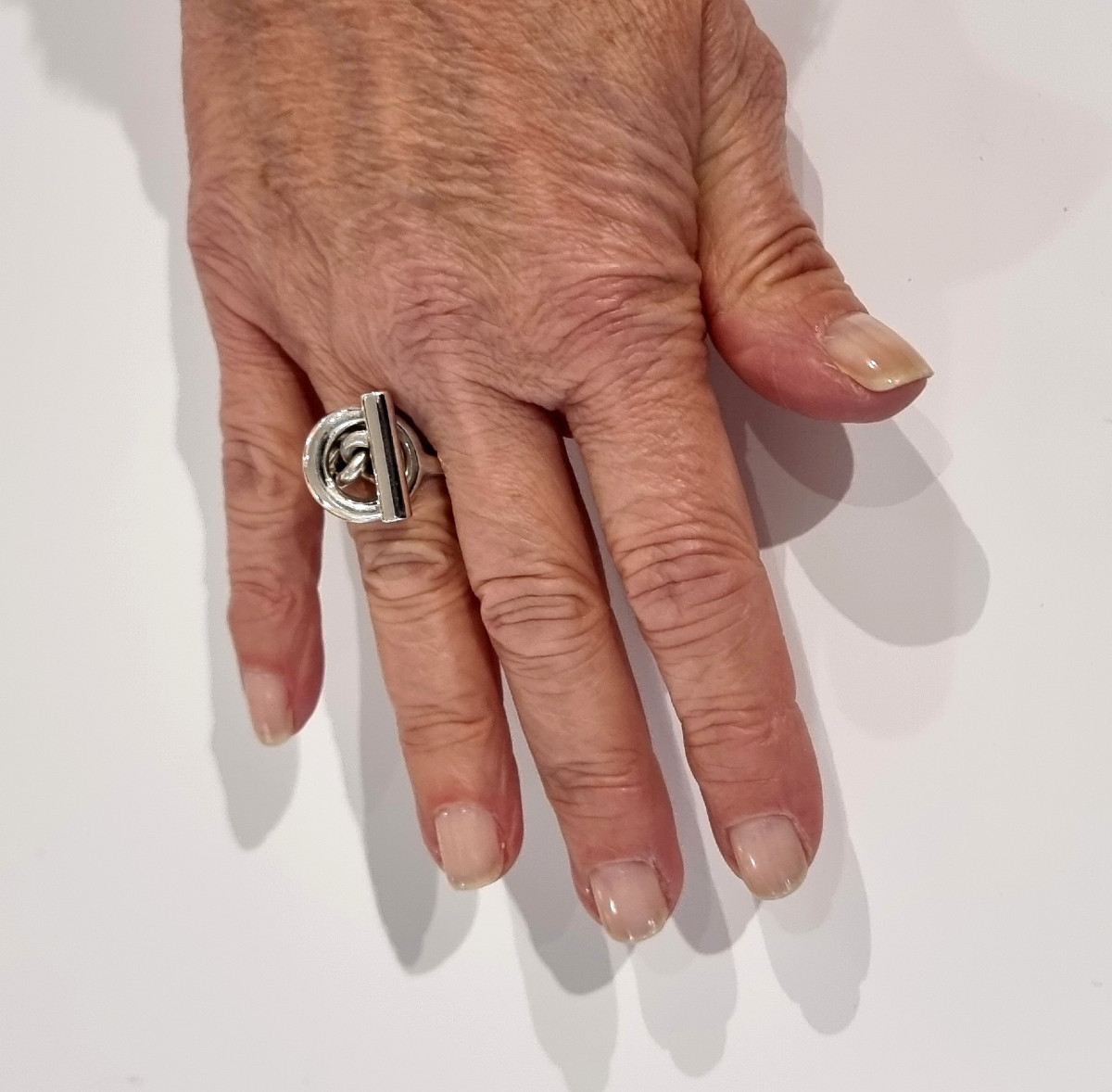 Hermès Croisette Ring In 925 Sterling Silver -photo-1