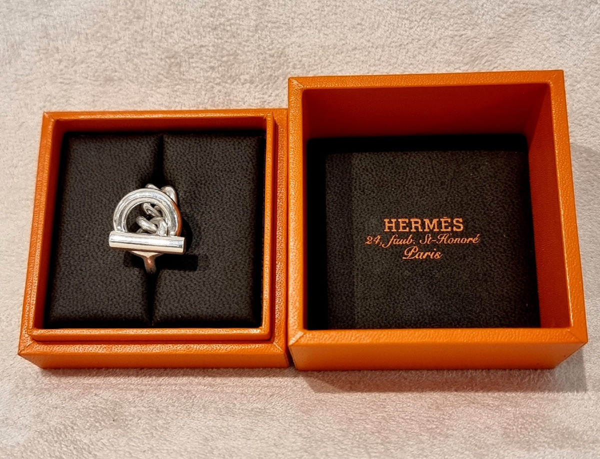 Hermès Croisette Ring In 925 Sterling Silver -photo-2