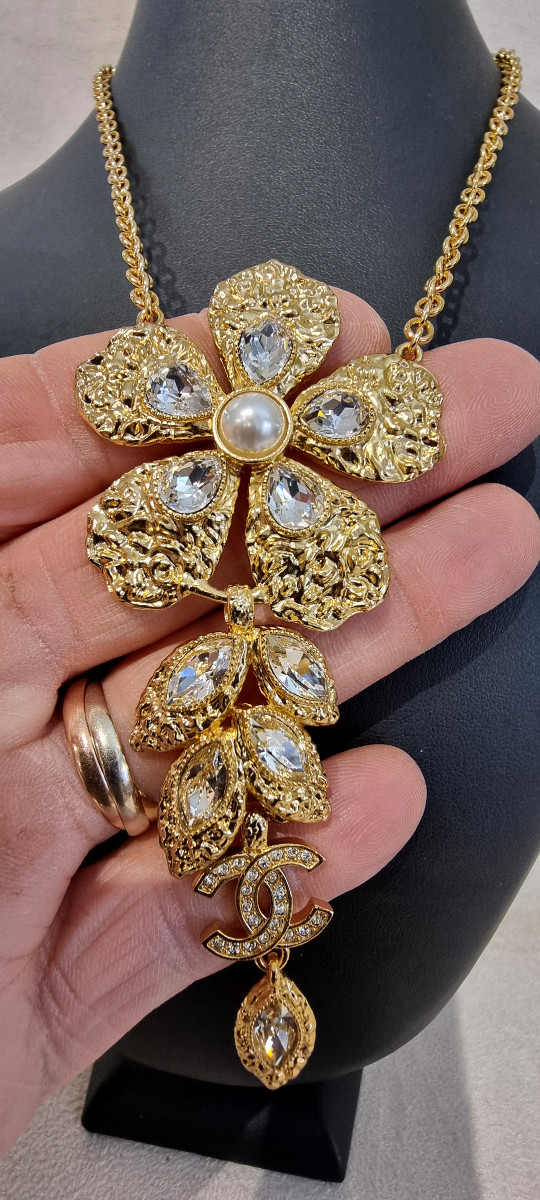 Chanel Necklace Gold-tone Metal & Crystal-photo-4