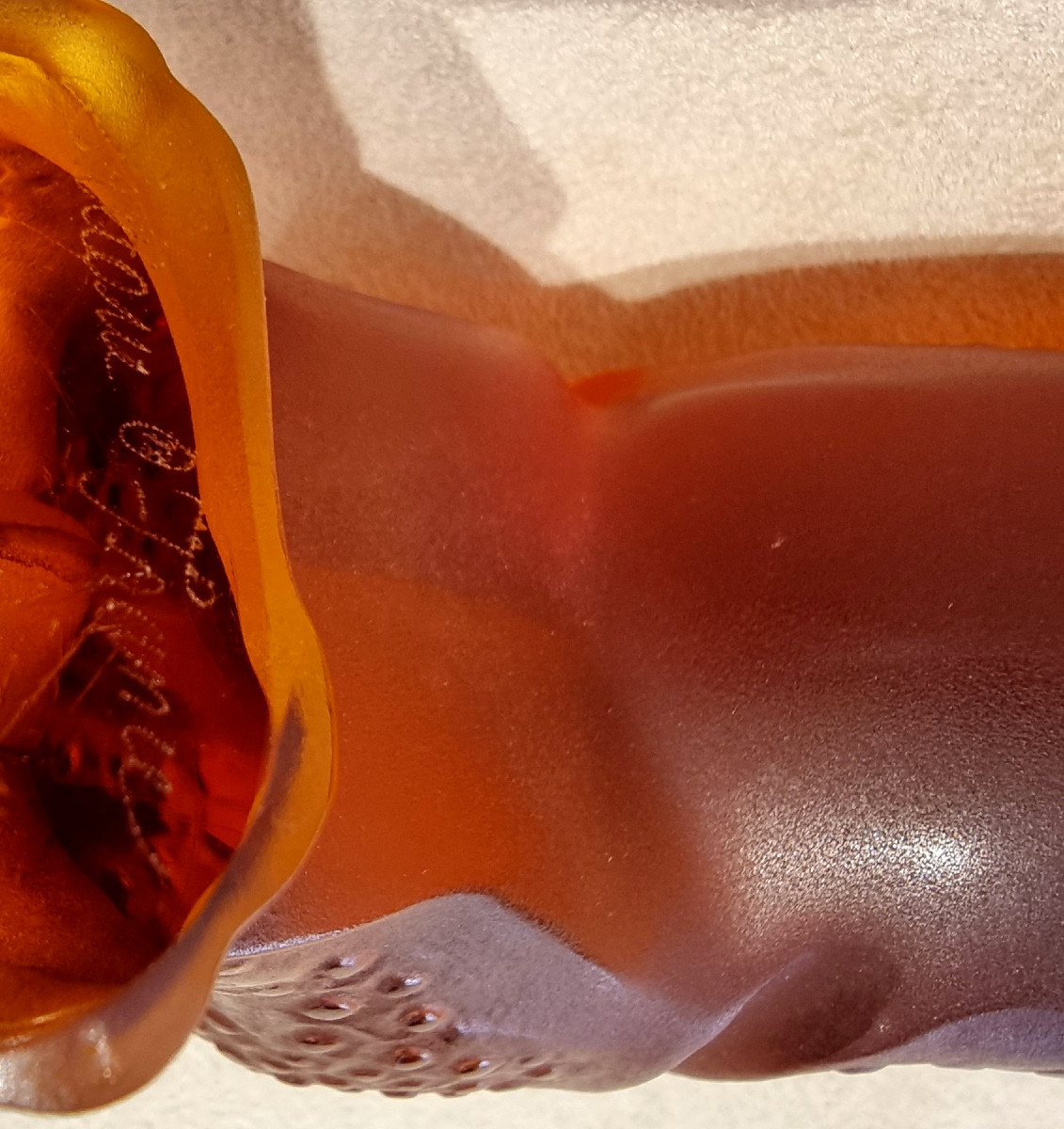 Lalique Rhinoceros Toba Model Amber Crystal-photo-6