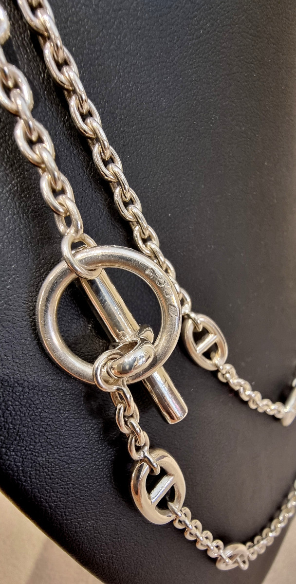 Hermès Sautoir Farandole en Argent 120 cm-photo-2