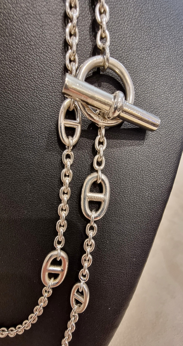 Hermès Sautoir Farandole en Argent 120 cm-photo-3