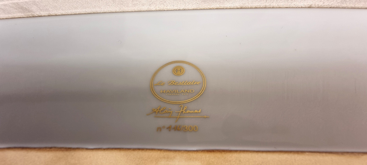 Haviland By Alain Thomas Important Porcelain Pouch Holder Limited Edition 300 Pieces-photo-2