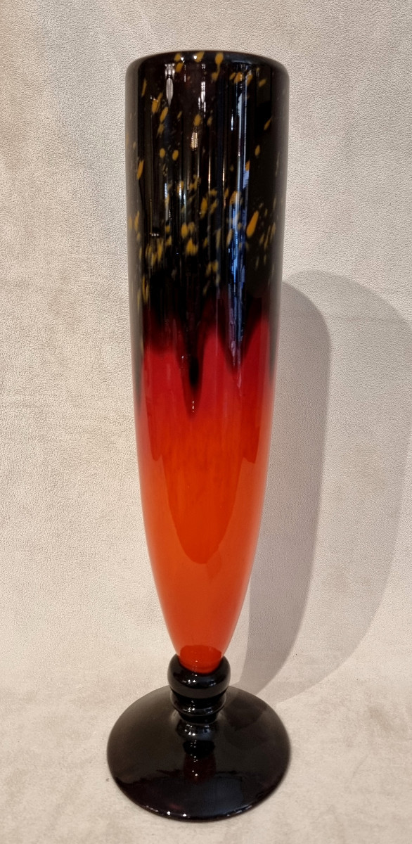 Schneider Charles Large Vase Powdered Glass Art Deco 1920-1925-photo-3
