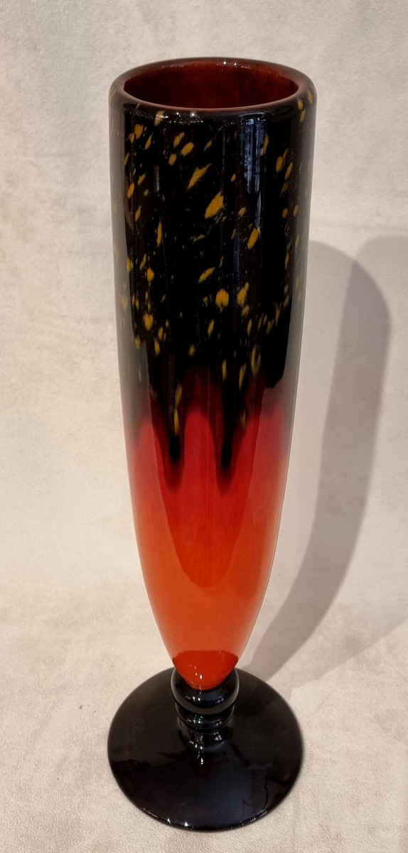 Schneider Charles Large Vase Powdered Glass Art Deco 1920-1925-photo-4