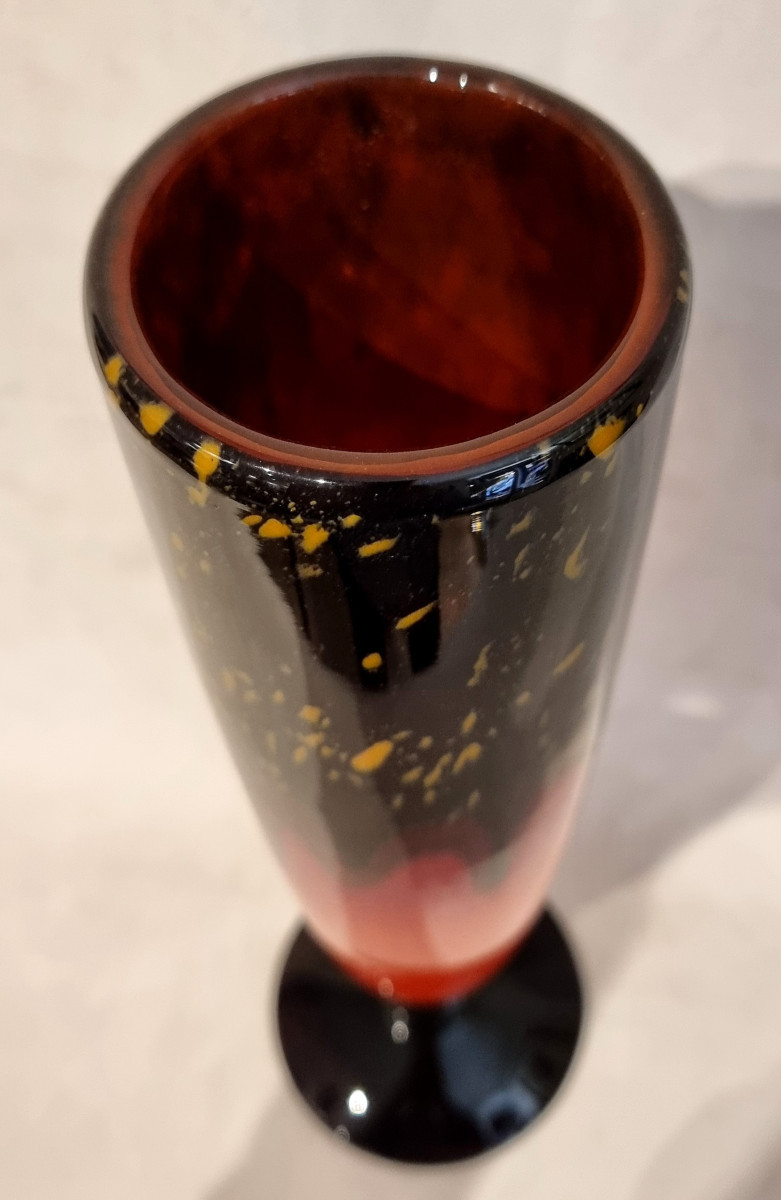 Schneider Charles Large Vase Powdered Glass Art Deco 1920-1925-photo-3