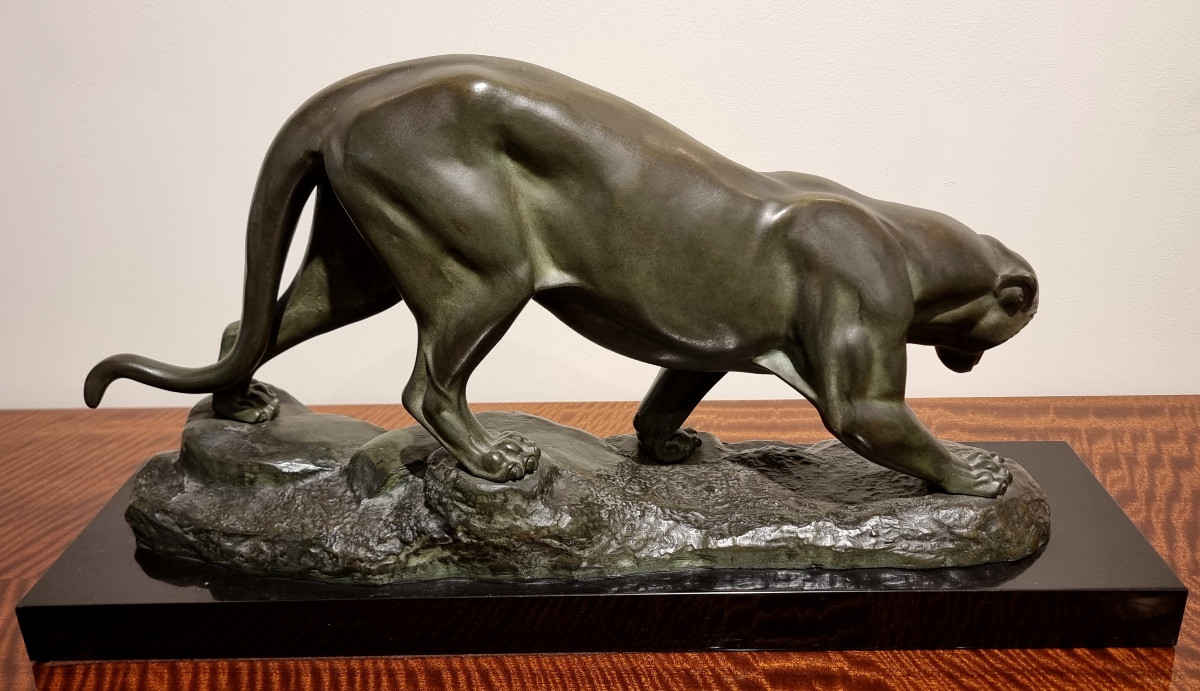 Irénée Rochard Sculpture Panthere Bronze Art Deco 1930-photo-4