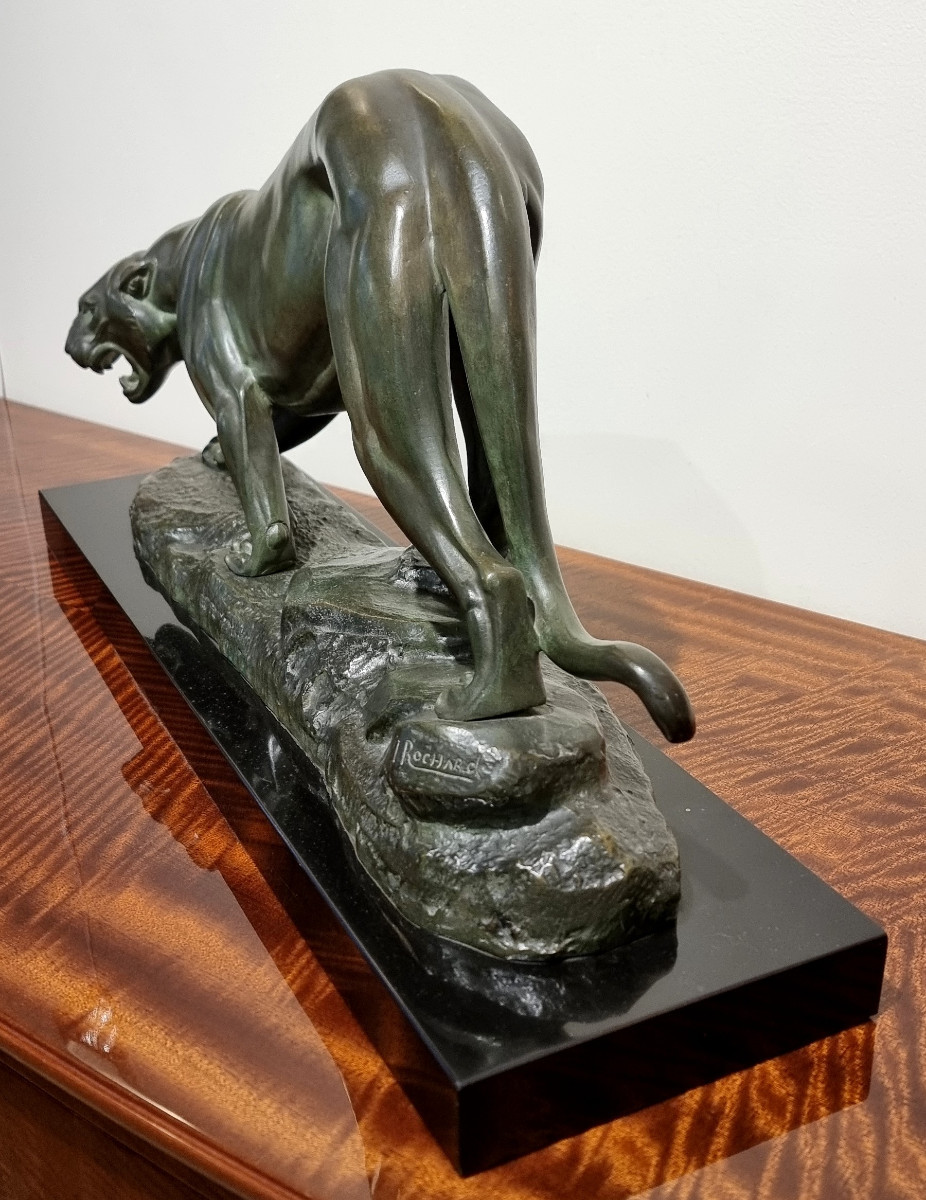 Irénée Rochard Sculpture Panthere Bronze Art Deco 1930-photo-3