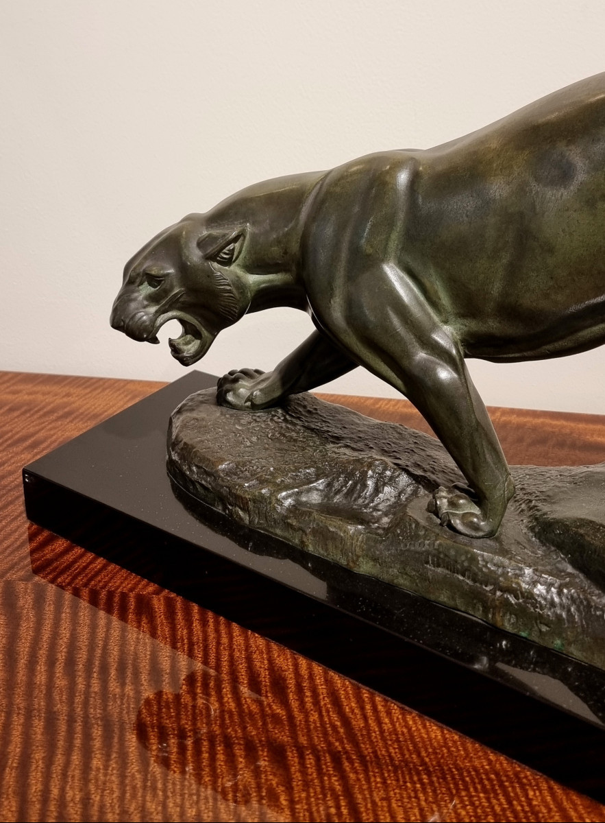 Irénée Rochard Sculpture Panthere Bronze Art Deco 1930-photo-4