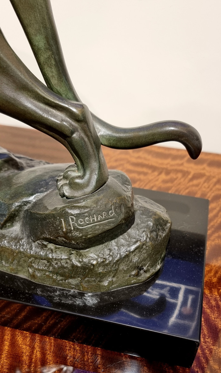 Irénée Rochard Sculpture Panthere Bronze Art Deco 1930-photo-5