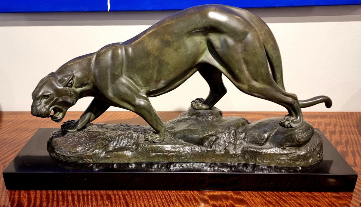 Irénée Rochard Sculpture Panthere Bronze Art Deco 1930