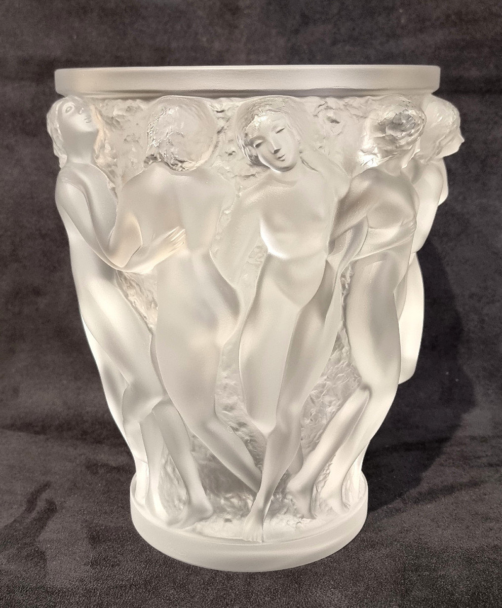Lalique Vase Bacchantes In Crystal-photo-7