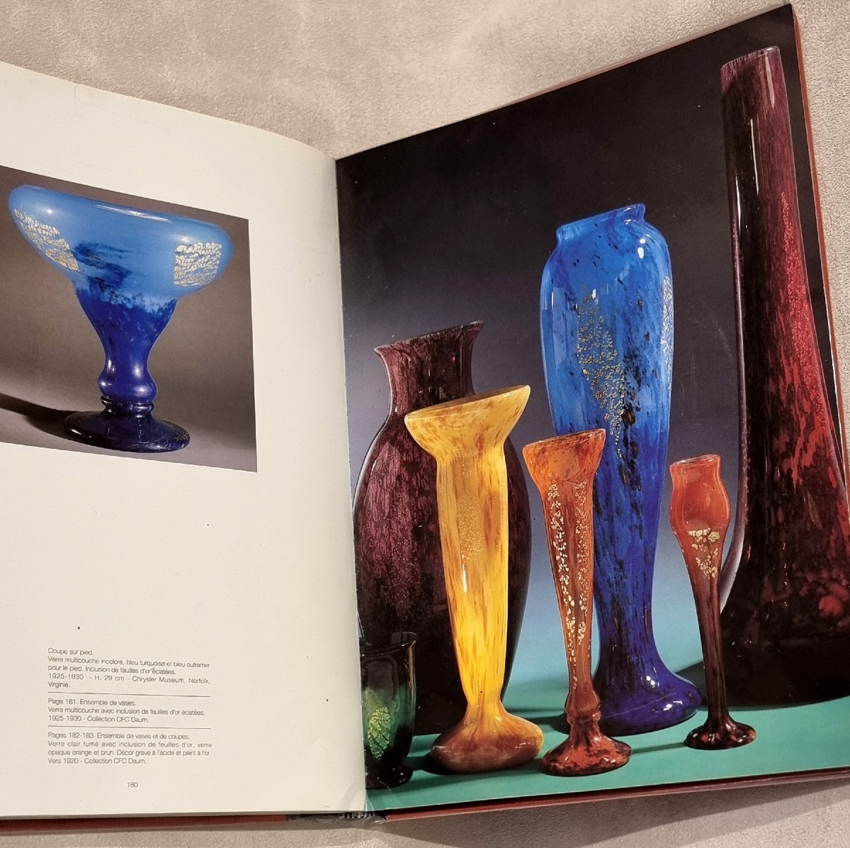 Daum Nancy Coupe Sur Pied Verre Multicouche Bleu Inclusion Or Art Déco 1925-1930-photo-8