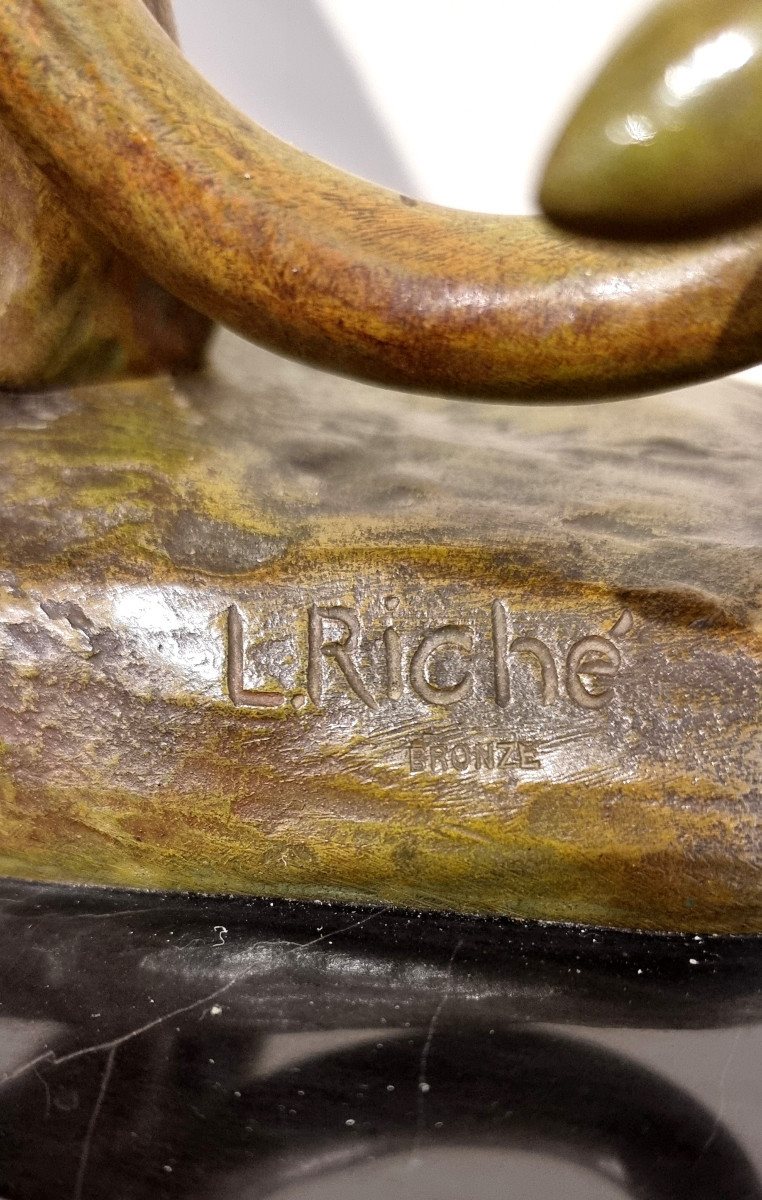 Louis Riché Bronze Sculpture 2 Lionesses Art Deco 1920-1925-photo-8