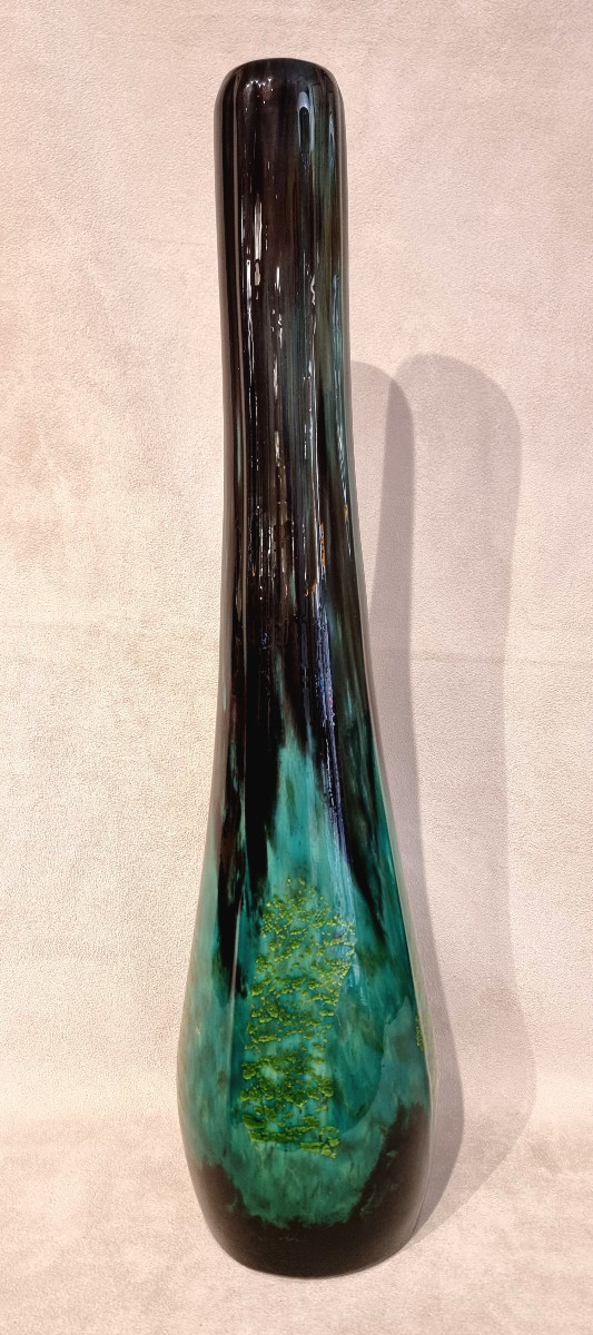Daum Nancy Important Art Deco Vase 1925-1930 Pâte De Verre & Gold Leaf Inclusions-photo-4