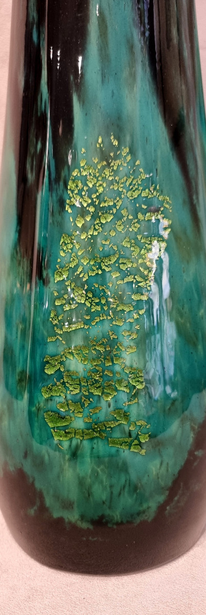 Daum Nancy Important Art Deco Vase 1925-1930 Pâte De Verre & Gold Leaf Inclusions-photo-1
