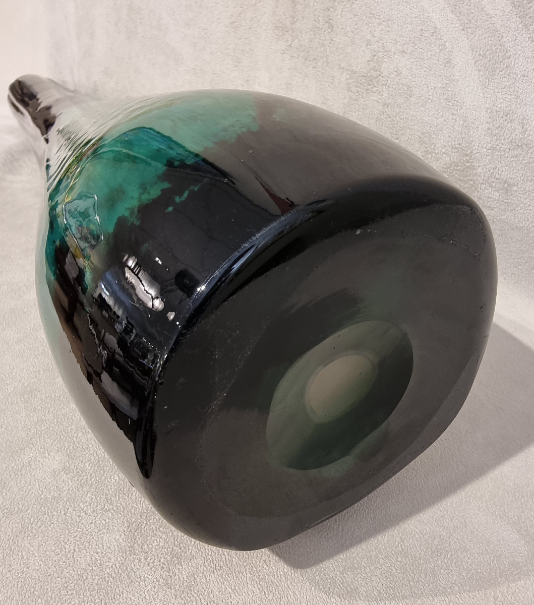 Daum Nancy Important Art Deco Vase 1925-1930 Pâte De Verre & Gold Leaf Inclusions-photo-3
