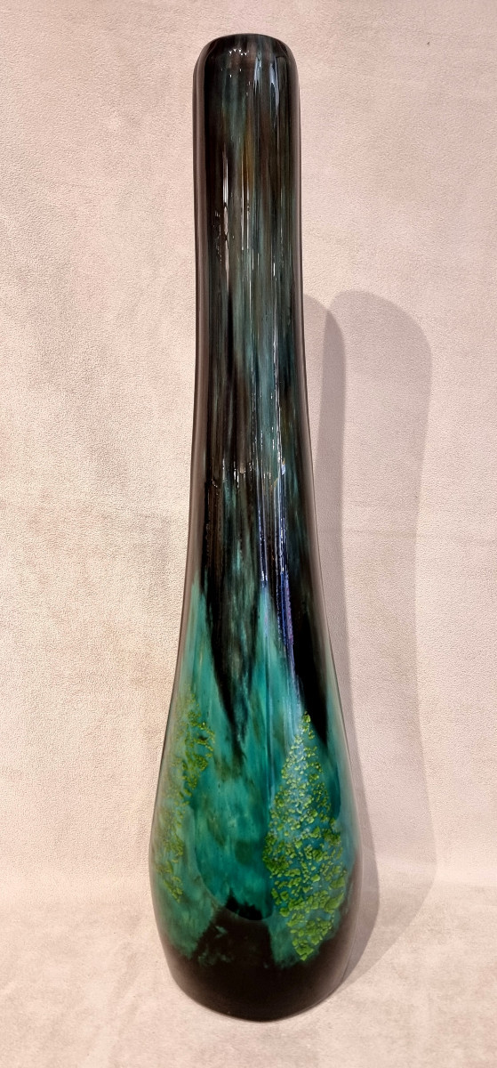Daum Nancy Important Art Deco Vase 1925-1930 Pâte De Verre & Gold Leaf Inclusions-photo-4